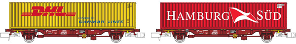 Kato HobbyTrain Lemke MF33375 - 2 pcs. Container car set Lgs of the D-VTG